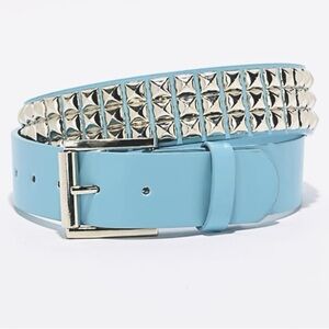 Dolls Kills Blue Pyramid Studded Belt  XL